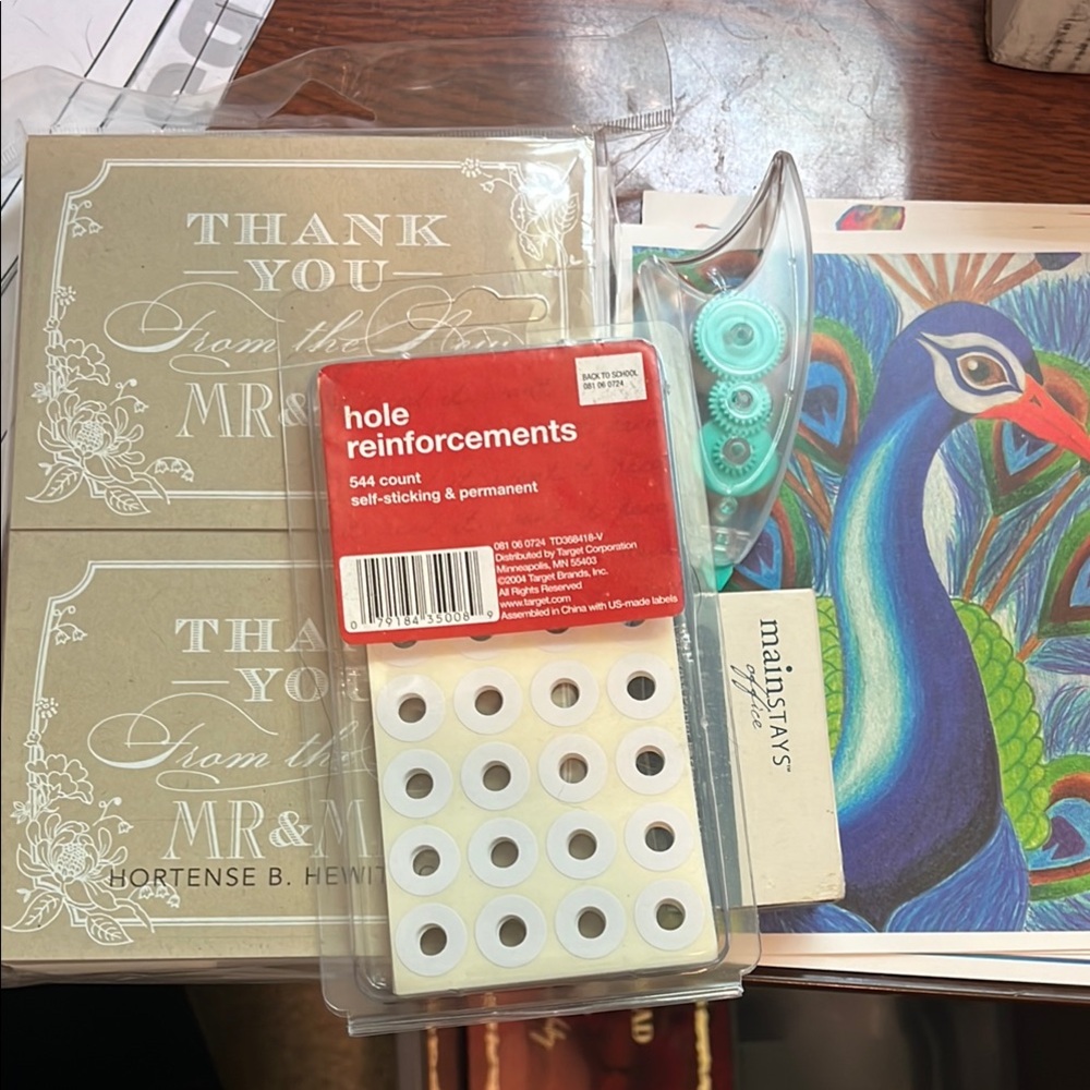 Stationery Set with Thank You Cards and Hole Reinforcements